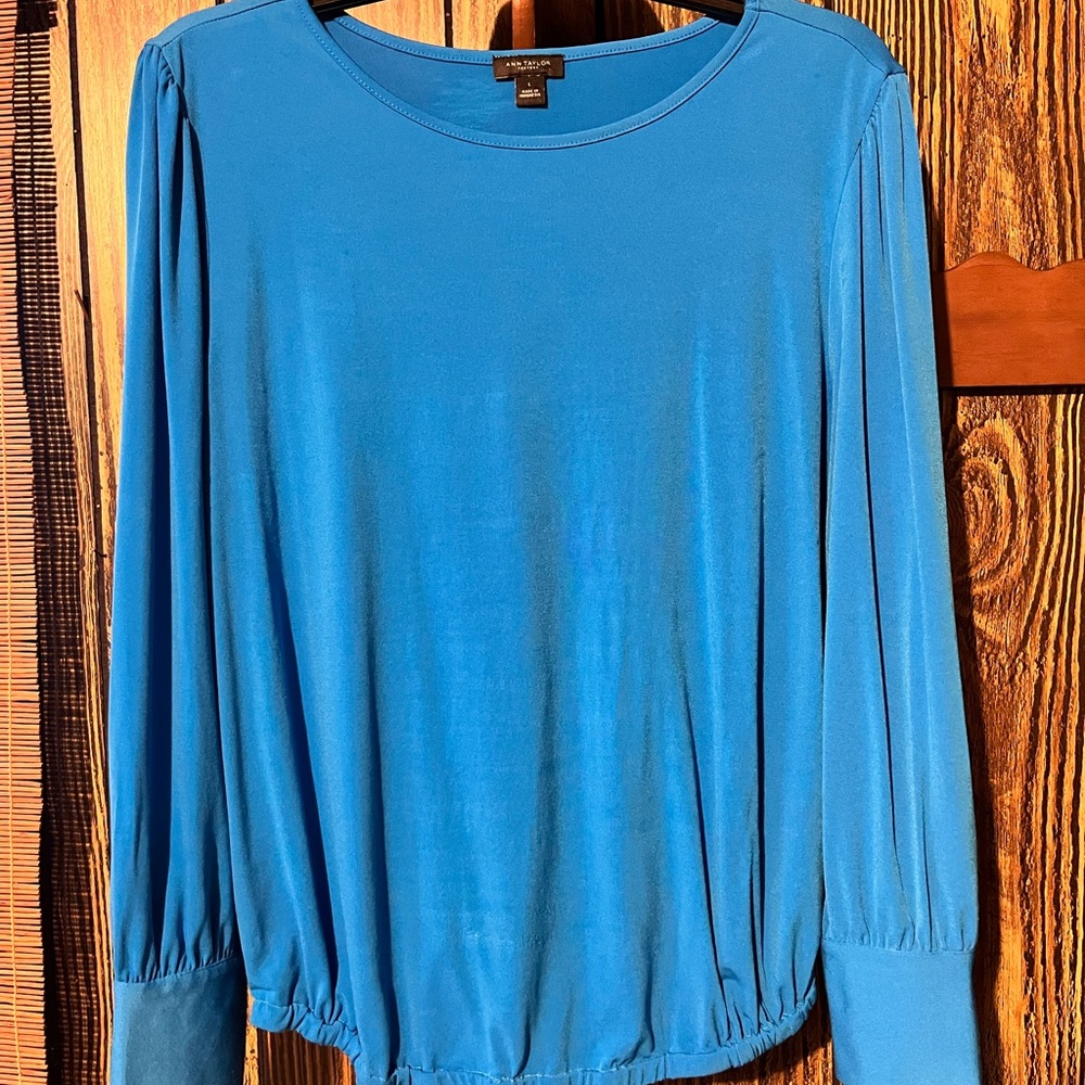 Ann Taylor Vibrant Blue Long Sleeve Top